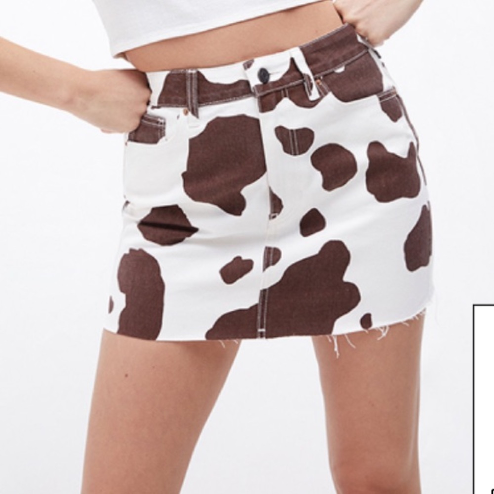 Pacsun Cow Print Skirt